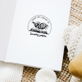 神秘的なヘビの花の図書館から ラバースタンプ