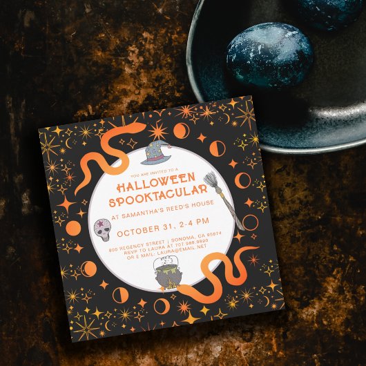 神秘的なヘビ魔女ハロウィンスプオクタキュラパーティー 招待状
