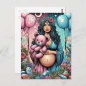 神秘的なベビーシャワー | 性別発表 ポストカード (正面/裏面)