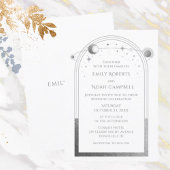 神秘的なホワイトシルバーサンムーン天文学宇宙 招待状