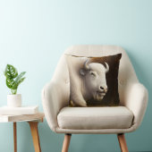 神秘的なホワイトバッファローデジタルアート クッション (椅子)