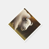 神秘的なホワイトバッファローデジタルアート スタンダードカクテルナプキン (角)