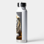 神秘的なホワイトライオンAIアート ウォーターボトル (左面)