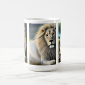 神秘的なホワイトライオンAIアート モーフィングマグカップ (中央)
