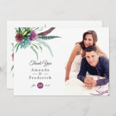 神秘的なボホの水の色の多肉性結婚の サンキューカード (正面/裏面)