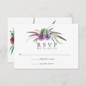 神秘的なボホの水の色の多肉性結婚の 出欠カード (正面/裏面)