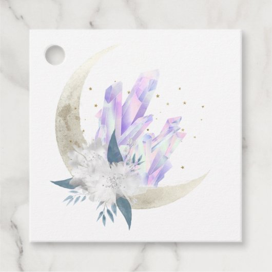 神秘的なボホクリスタルムーンブライダル フェイバータグ (正面)