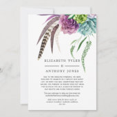 神秘的なボホスイカズラのウェディング 縮小されたゲストリスト 案内状 (正面)