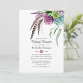 神秘的なボホバーチャルベビーまたはブライダルシャワー 招待状 (スタンド正面)