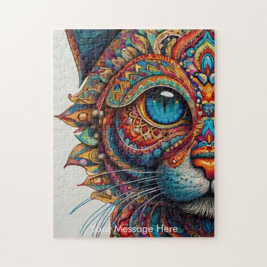 神秘的なボホフェイネキャットマンダラ ジグソーパズル (縦)