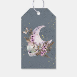 神秘的なボホラベンダーアネモーンムーンとボトル ギフトタグ