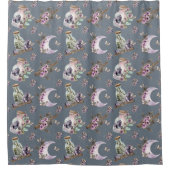 神秘的なボホラベンダーアネモーンムーンとポーション シャワーカーテン (正面)