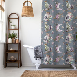 神秘的なボホラベンダーアネモーンムーンとポーション シャワーカーテン