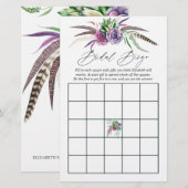 神秘的なボホーサボテン ブライダルシャワービンゴ (正面/裏面)