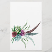 神秘的なボホーサボテン ブライダルシャワー ビンゴ (裏面)