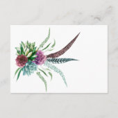 神秘的なボホー多肉性ブライダルシャワーディスプレイ エンクロージャーカード (裏面)