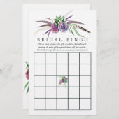 神秘的なボホー多肉性ブライダルシャワービンゴ (正面/裏面)