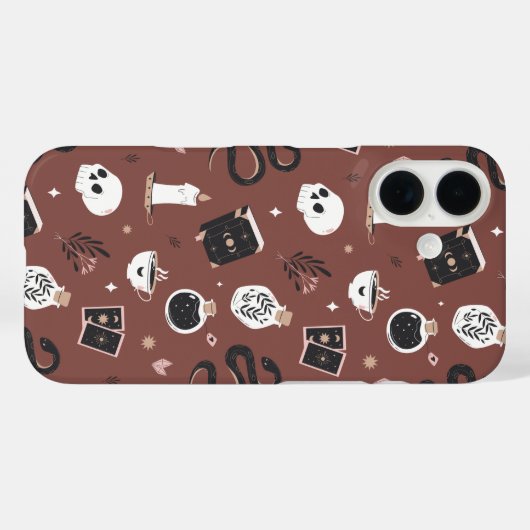 神秘的なボホ結晶スカルスネークパターン Case-Mate iPhoneケース (裏面 (横))