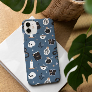 神秘的なボホ結晶スカルスネークパターン iPhone 16ケース