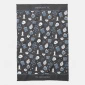 神秘的なボホ結晶ハロウィンパターパーソナライズされたン キッチンタオル (縦)