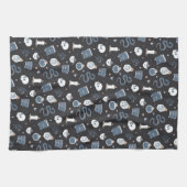 神秘的なボホ結晶ハロウィーンパターン キッチンタオル (横)