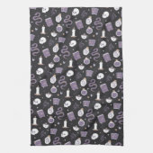 神秘的なボホ結晶ハロウィーンパターン キッチンタオル (縦)