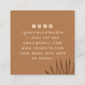 神秘的なボホ タイガー 天体エネルギー ヒーラー タロット スクエア名刺 (裏面)