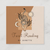 神秘的なボホ タイガー 天体エネルギー ヒーラー タロット スクエア名刺 (正面)