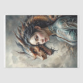 神秘的なボンドの女性とドラゴンの調和デコページ 薄葉紙 (正面)