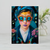 神秘的なポートレートの美しい女性 箔シーズンカード (立ち正面)