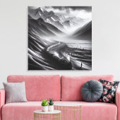 神秘的なマウンテンレール：蒸気機関車のオデッセイ キャンバスプリント (インサイチュ (リビング))