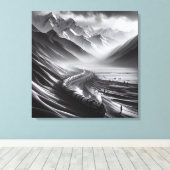 神秘的なマウンテンレール：蒸気機関車のオデッセイ キャンバスプリント (インサイチュ (ウッドフロア))