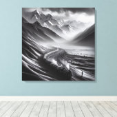 神秘的なマウンテンレール：蒸気機関車のオデッセイ キャンバスプリント (インサイチュ (ウッドフロア))