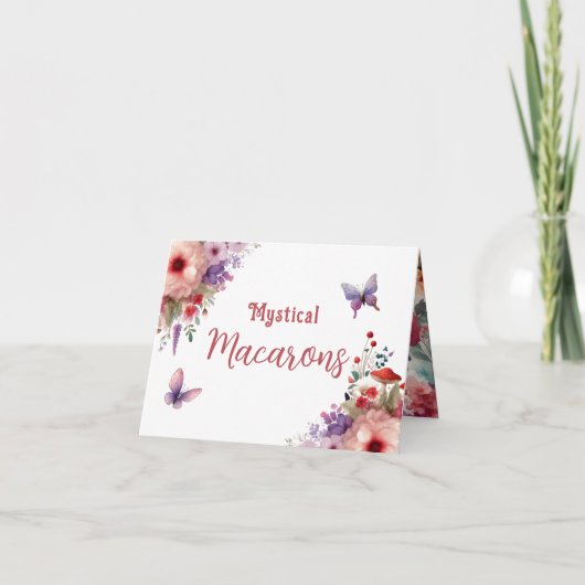 神秘的なマカロン誕生日ビュッフェラベルカード カード (正面)