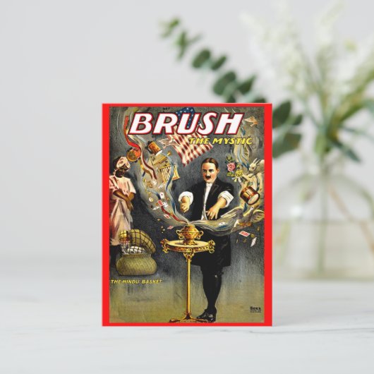 神秘的なマジシャンのポスターを磨く ポストカード (スタンド正面)