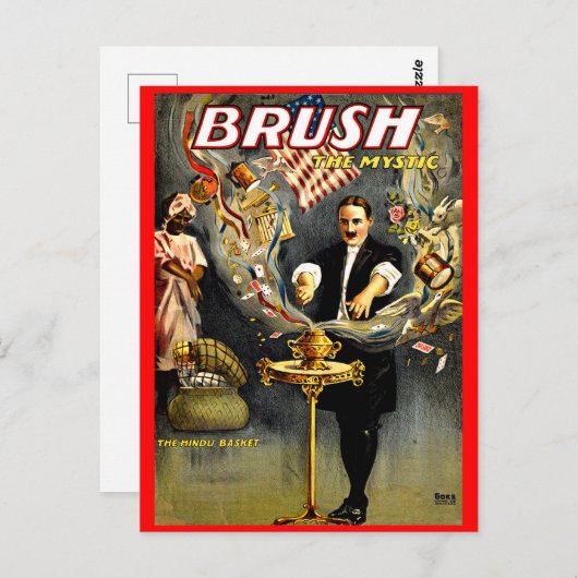 神秘的なマジシャンのポスターを磨く ポストカード (正面/裏面)