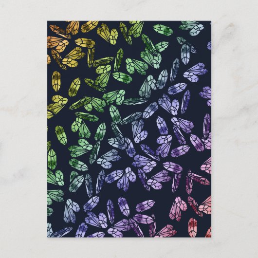 神秘的なマジックレインボークリスタルウィッチィウィッカ信者アート ポストカード (正面)