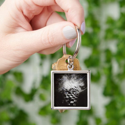 神秘的なマスクと時間らせん状 キーホルダー (手)