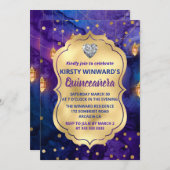 神秘的なマラケシュの夜のランタン ボケ キンセアニエラ 招待状 (正面/裏面)