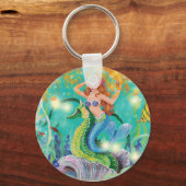 神秘的なマーメイドのSeahorse Keychain キーホルダー (正面)