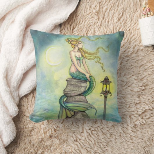 神秘的なマーメイドファンタジーアート枕 クッション (ブランケット)