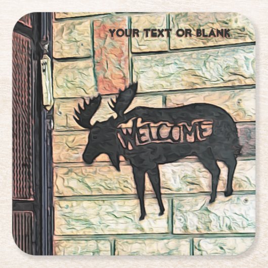 神秘的なムース スクエアペーパーコースター (正面)