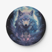 神秘的なムーンウルフガーディアン ペーパープレート (正面)
