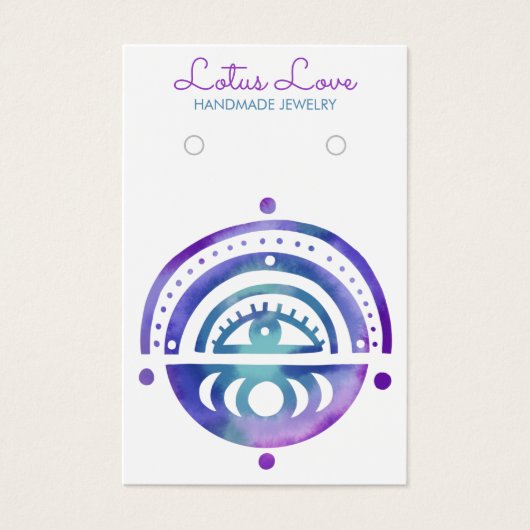 神秘的なムーンズイヤリングネックレスジュエリーディスプレイカード (正面)