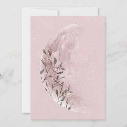 神秘的なムーンバーチャルベビーシャワー招待状 (裏面)