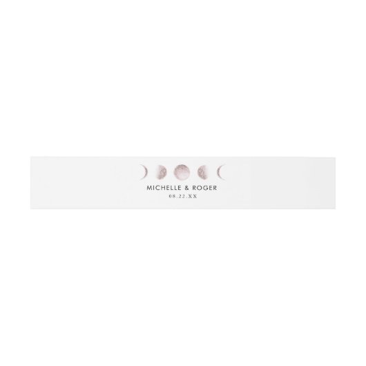 神秘的なムーンフェイズ赤面結婚ピンクズベリーバンド 招待状ベリーバンド (フラット)