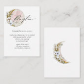 神秘的なムーンボヘミアンピンク披露宴 エンクロージャーカード (正面/裏面)