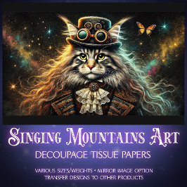 神秘的なメーヌクーンステームパンクビクトリアンデクページ 薄葉紙