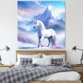 神秘的なユニコーンが魔法のファンタジー世界にいる キャンバスプリント (インサイチュ (寝室))