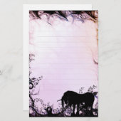 神秘的なユニコーンとライン(神秘的) 便箋 (正面/裏面)